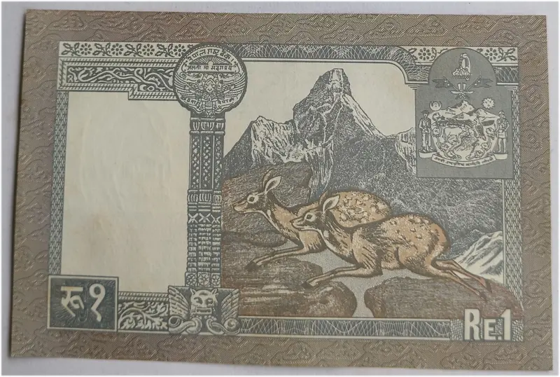 NEPAL - 1 RUPEE KING STAIN - UNC & MINT CONDITION (1990) - 1