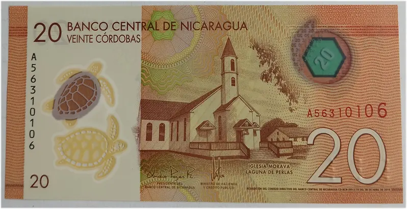 NICARAGUA - 20 CORDOBAS - POLYMER NOTE - UNC & MINT CONDITION - 1