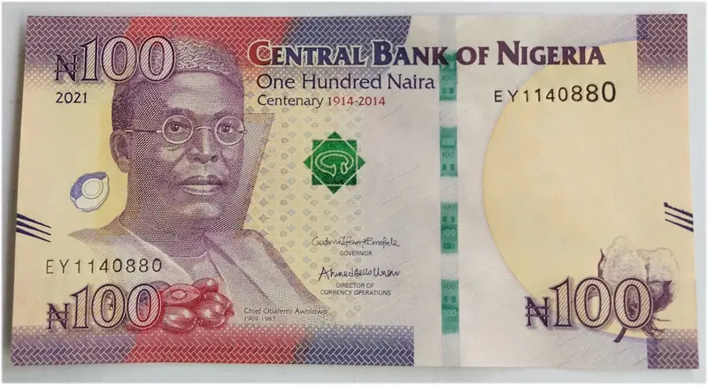 NIGERIA - 100 NAIRA COMMEMORATIVE - UNC & MINT CONDITION (1914 - 2014) - 1