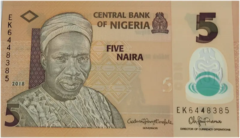NIGERIA - 5 NAIRA - POLYMER NOTE - UNC & MINT CONDITION - 1