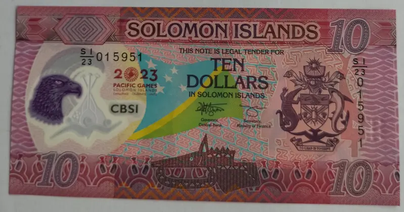 SOLOMON ISLANDS - 10 DOLLAR COMMEMORATIVE - POLYMER NOTE -  UNC & MINT CONDITION (2023) - 1