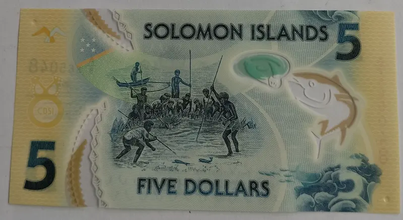 SOLOMON ISLANDS - 5 DOLLAR - POLYMER NOTE -  UNC & MINT CONDITION - 1