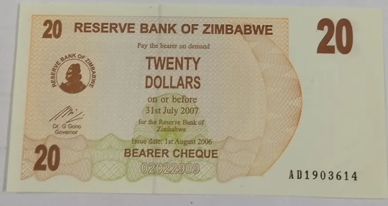ZIMBABWE - 20  DOLLAR - UNC & MINT CONDITION - 1
