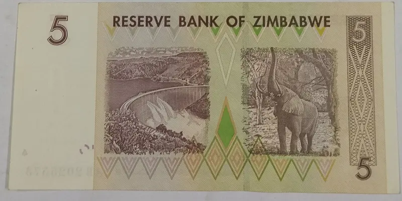 ZIMBABWE - 5 DOLLAR - EXTRE FINE  CONDITION - 1