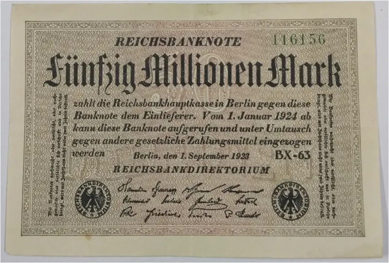 GERMANY - 50 MILLION MARK - EXTRA FINE CONDITION ( 1923 ) - 1