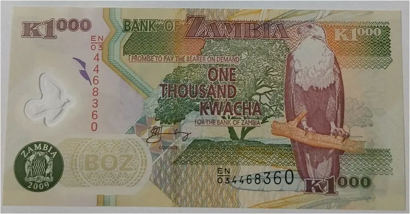 ZAMBIA - 1000 KWACHA - POLYMER NOTE - UNC & MINT CONDITION (2011) - 1
