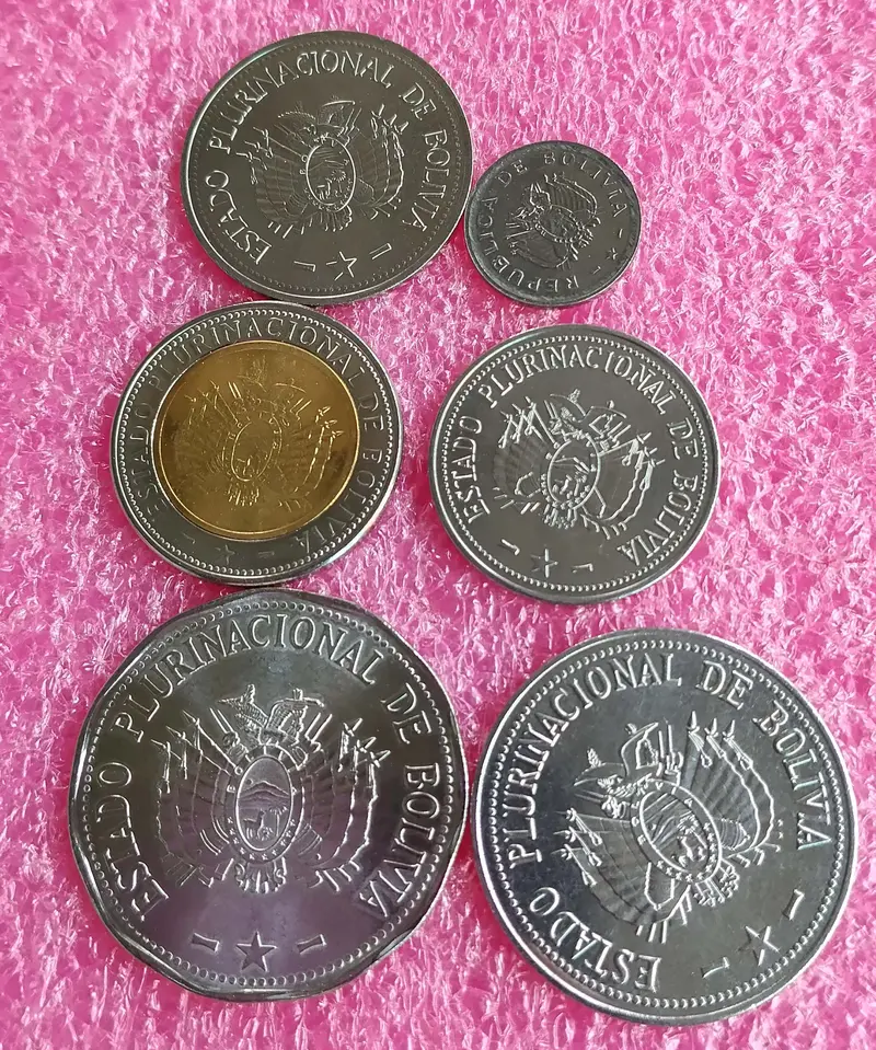 BOLIVIA - 6 x DIFFERENT COINS SET - B UNC CONDITION  - 1