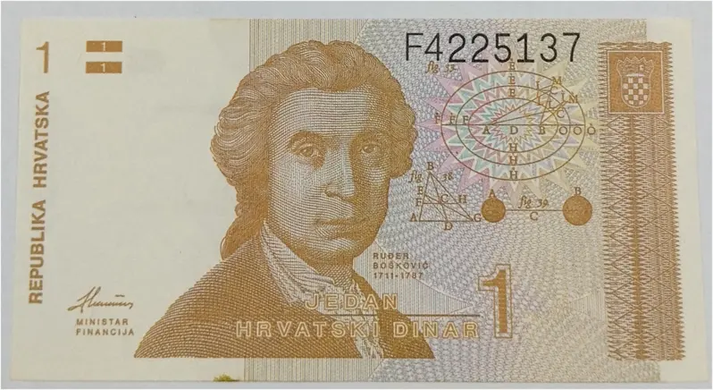 CROATIA - 1 DINAR - UNC & MINT CONDITION (1991) - 1