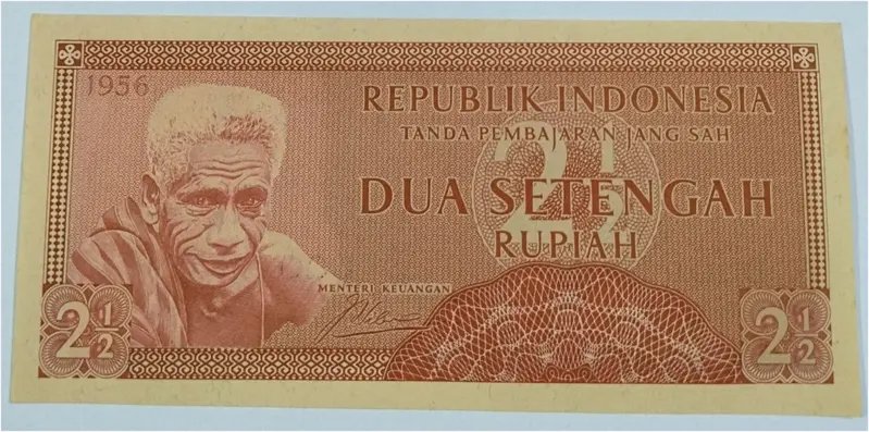 INDONESIA - 2.5 RUPIAH  - UNC & MINT CONDITION ( 1956 ) - 1