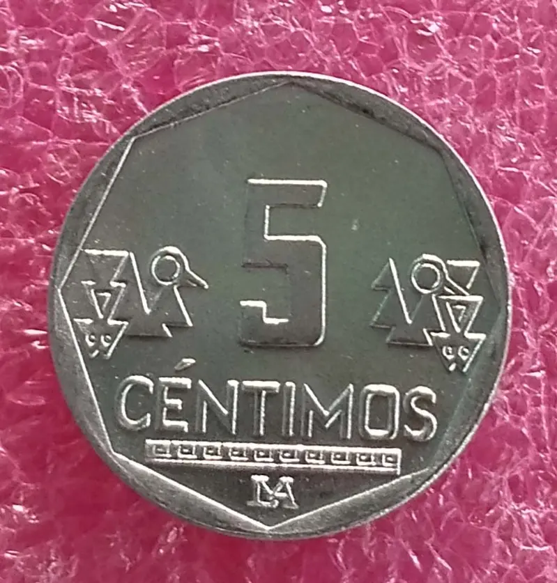 PERU - 5 CENTIMOS COIN -  RARE UNC CONDITION (2019) - 1