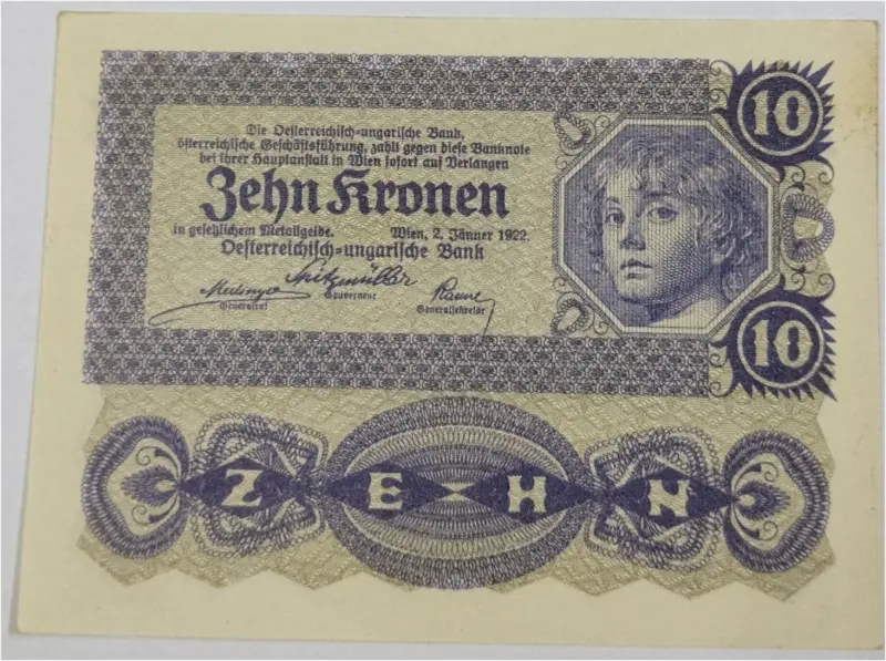 AUSTRIA - 10 KRONEN -  AUNC CONDITION (1922) - 1