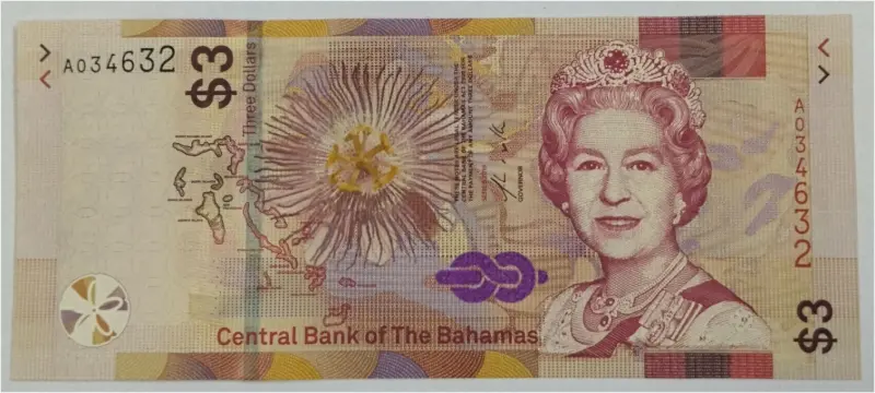 BAHAMAS - 3 DOLLAR - UNC MINT CONDITION (2019) - 1