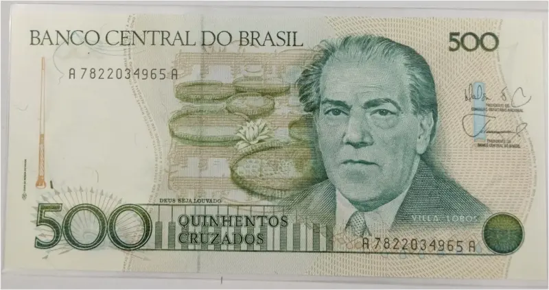 BRAZIL - 500 CRUZADOS -  UNC CONDITION (1988) - 1