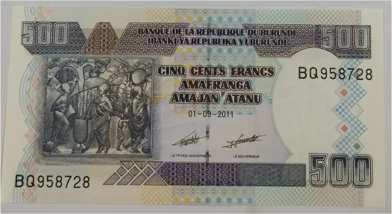 BURUNDI - 500 FRANCS - UNC MINT CONDITION (1993) - 1