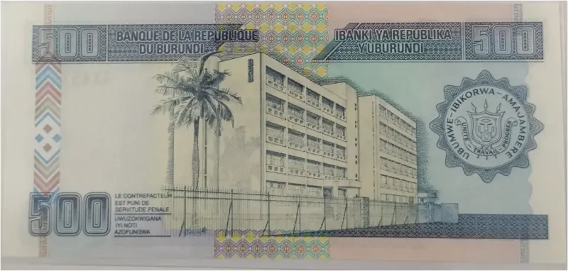 BURUNDI - 500 FRANCS -  UNC MINT CONDITION (1997 & 2007) - 1