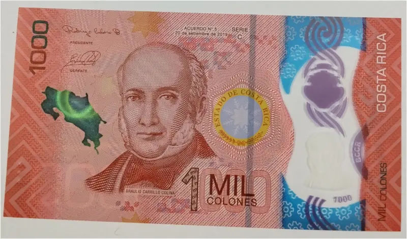 COSTA RICA - 1000 COLONES  POLYMER NOTE -  GEM UNC MINT CONDITION - 1