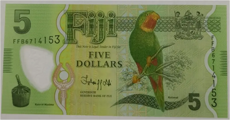 FIJI - 5 DOLLARS -  POLYMER NOTE -  GEM UNC MINT CONDITION (2012 & 2026) - 1