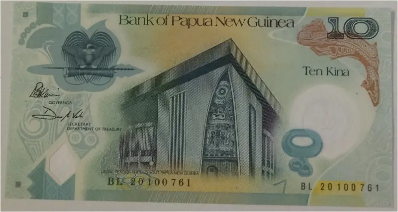 GUINEA - 10 KINA PAPUA NEW GUINEA - POLYMER NOTE - UNC & MINT CONDITION  - 1