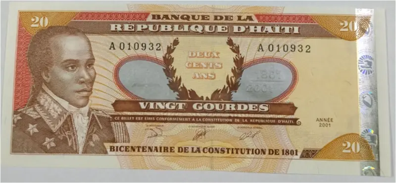 HAITI - 20 GOURDES - UNC MINT CONDITION (2001) - 1