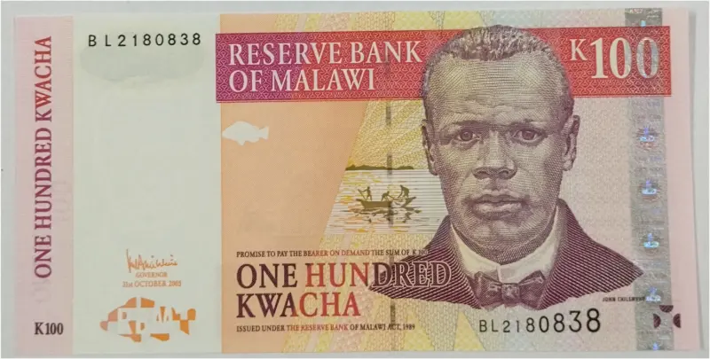 MALAWI - 100 KWACHA - UNC MINT CONDITION - 1