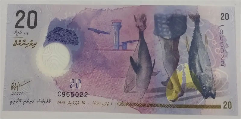 MALDIVES - 20 RUFIYAA - POLYMER NOTE -  UNC MINT CONDITION - 1
