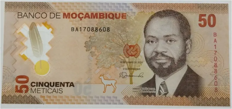 MOZAMBIQUE - 50 METICAIS POLYMER NOTE - UNC MINT CONDITION (2024) - 1