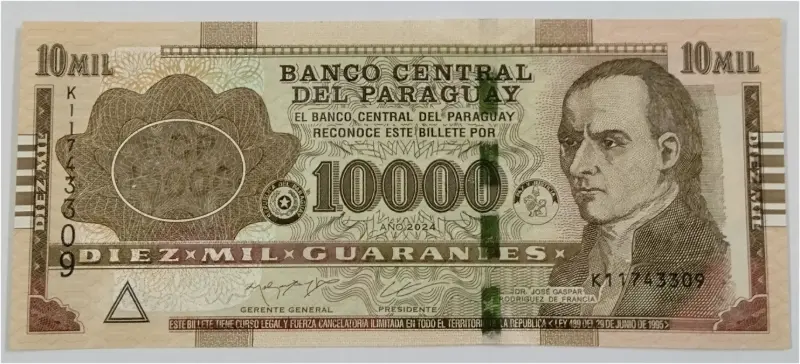 PARAGUAY - 10,000 GURANIES - UNC MINT CONDITION - 1