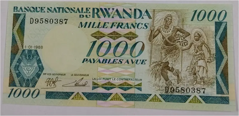 RWANDA - 1000 FRANCS - UNC MINT CONDITION (1988 ) - 1