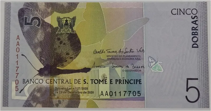 SAO TOME PRINCIPE - 5 DOBRAS -  UNC MINT CONDITION  (2020) - 1