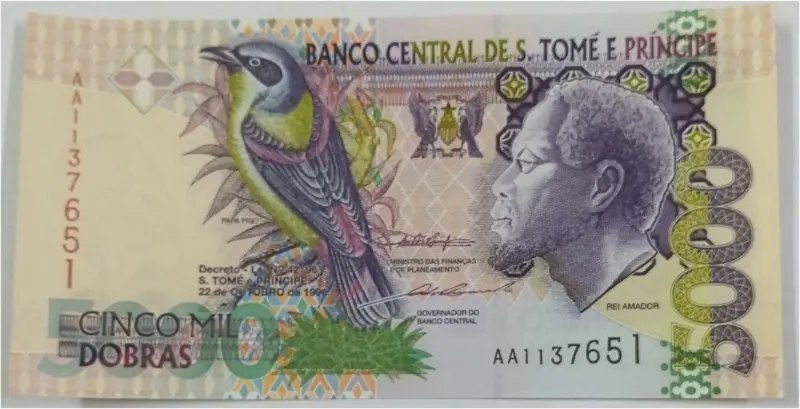 SAO TOME AND PRINCIPE - 5000 DOBRAS - GEM UNC MINT CONDITION (1996) - 1