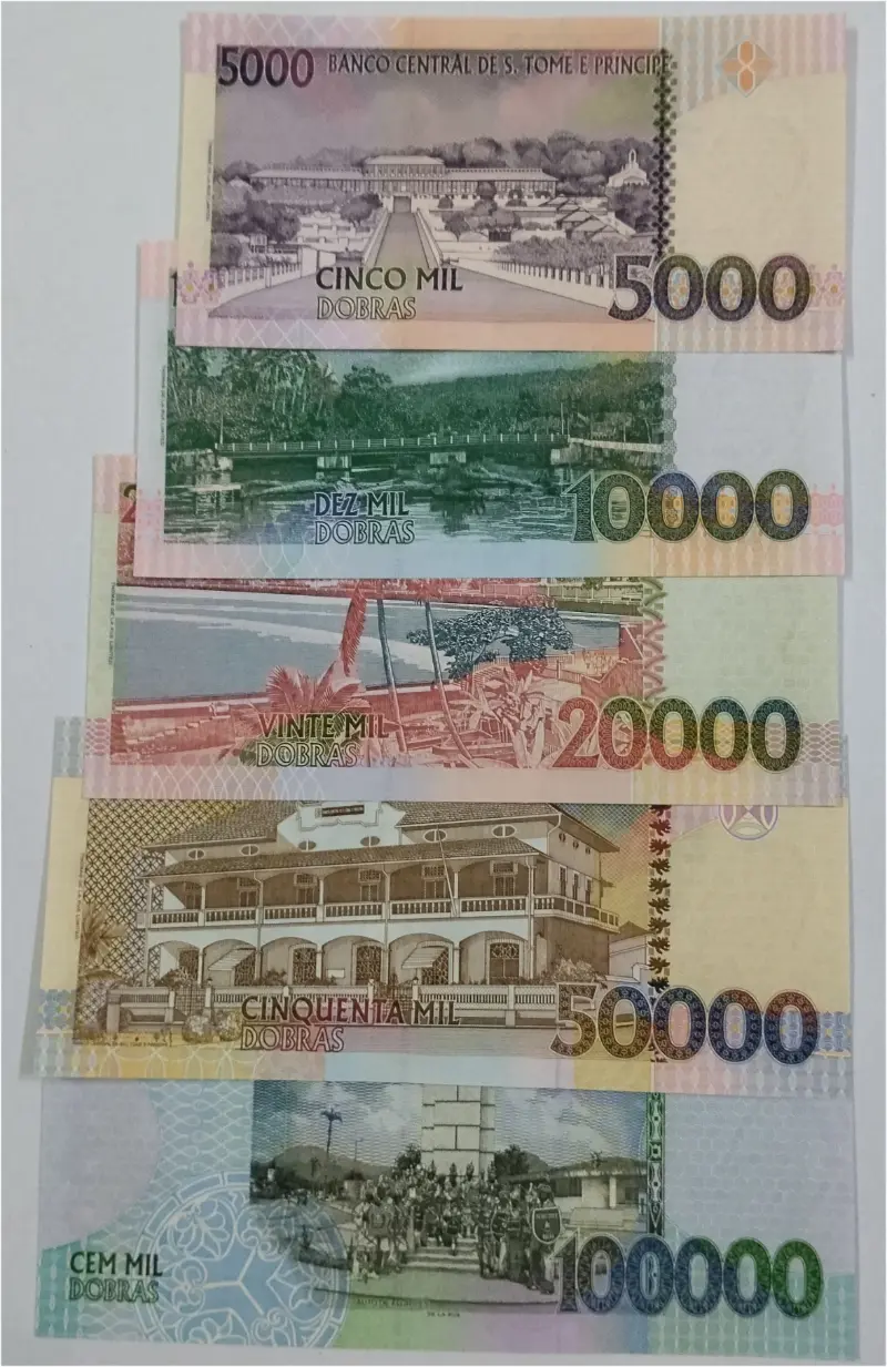 SAO TOME PRINCIPE - (5,000 - 100,000 ) 5 x DIFFERENT NOTES SET - UNC & MINT CONDITION (1996 & 2013) - 1
