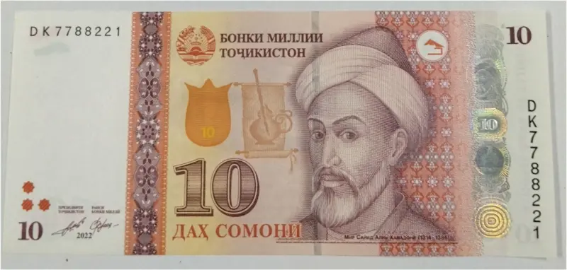 TAJIKISTAN - 10 SOMONI - GEM UNC MINT CONDITION - 1