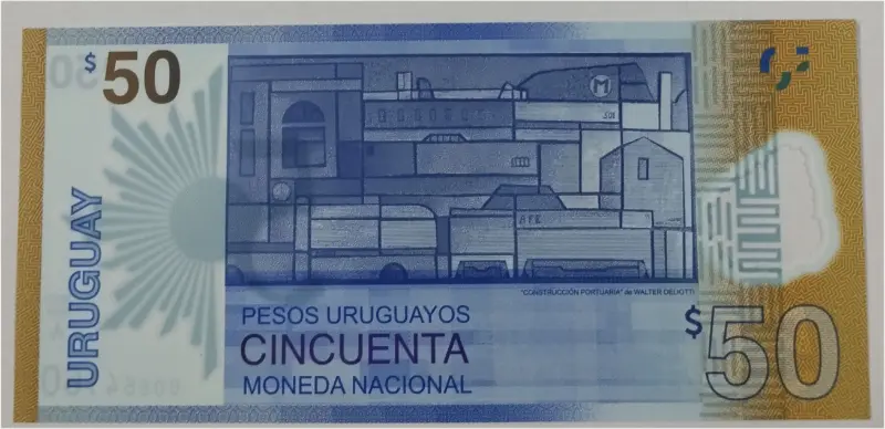 URUGUAY - 50 PESOS COMMEMORATIVE -  POLYMER NOTE - UNC MINT CONDITION (2017) - 1