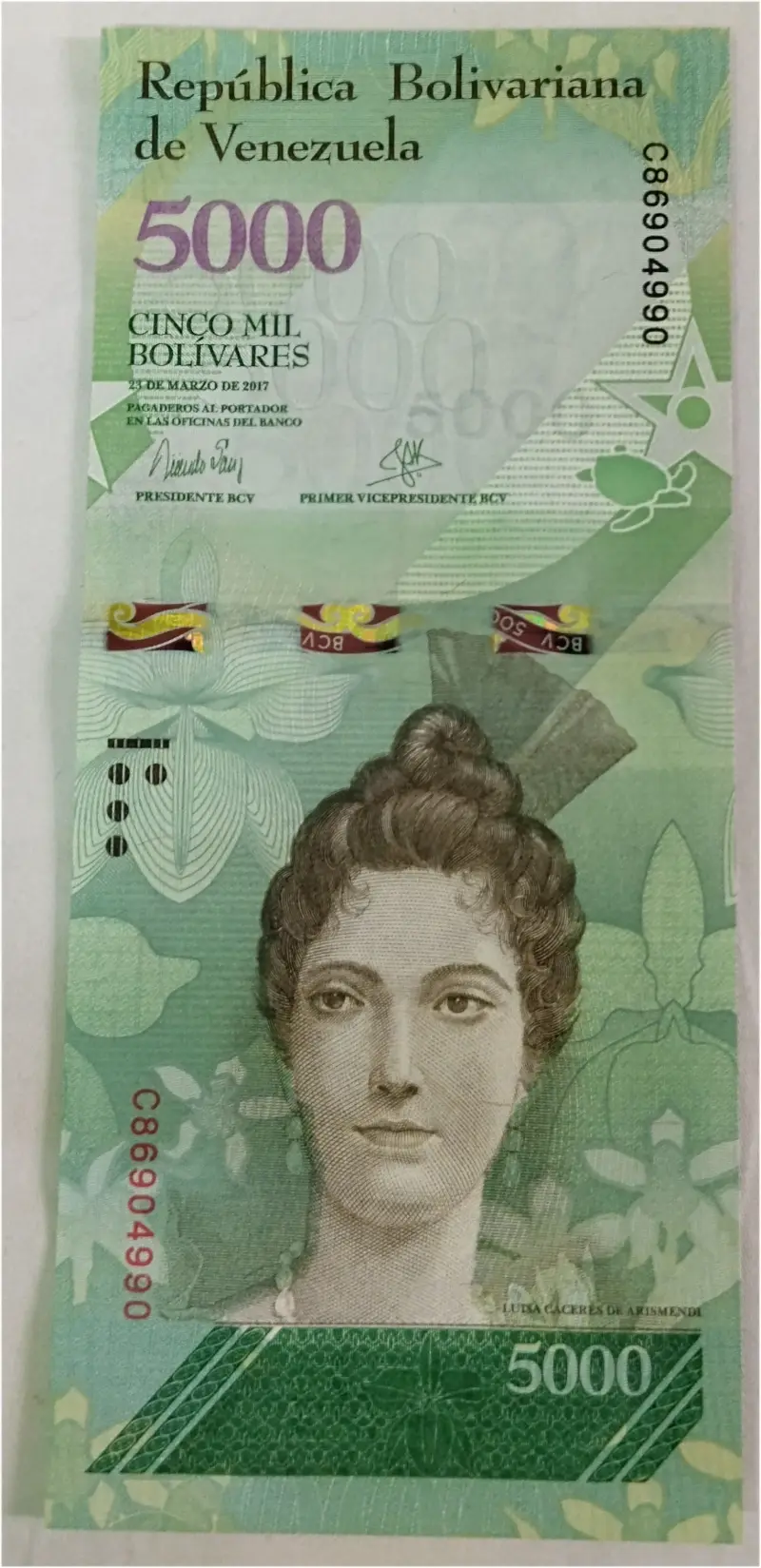 VENEZUELA - 5,000 BOLIVAR - UNC & MINT CONDITION (2016 & 2017) - 1