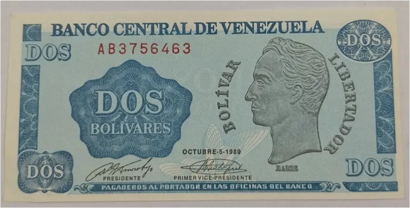 VENEZUELA - 2 BOLIVAR - UNC CONDITION (1989) - 1