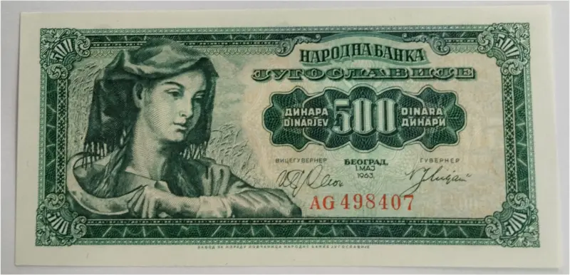 YUGOSLAVIA - 500 DINAR -  GEM UNC MINT CONDITION (1963) - 1