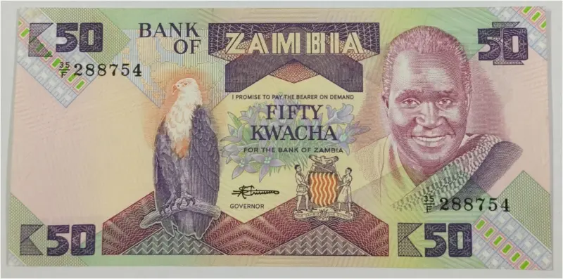 ZAMBIA - 50 KWACHA  -  GEM UNC MINT CONDITION (1986 & 1988) - 1