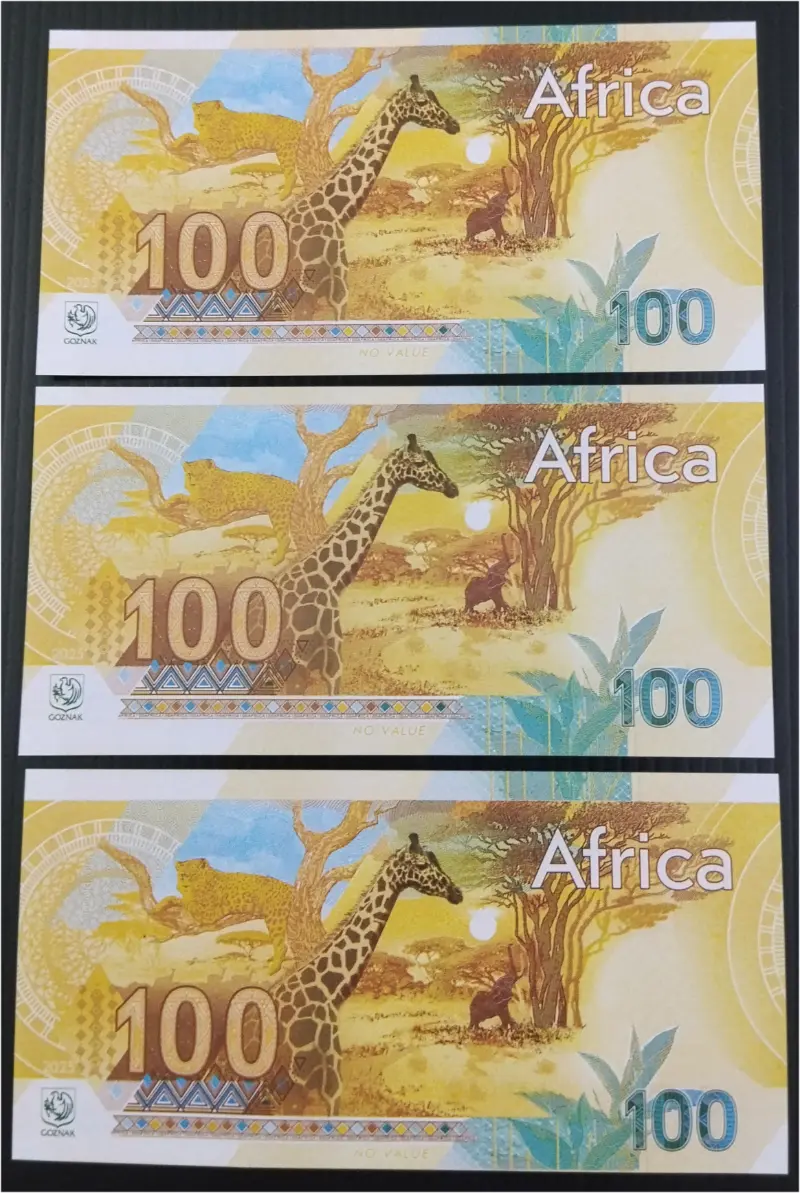 AFRICA - 100 SAVANNA AFRICA - 3 x DIFFERENT NOTE SET - UNC MINT CONDITION (2025) - 1