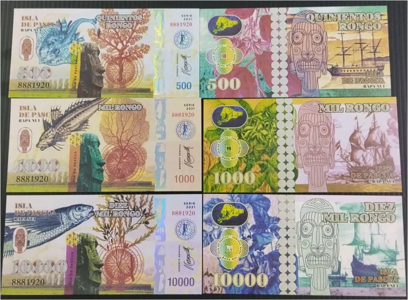 EASTER ISLAND - FANTASY 6 x DIFFERENT NOTE SET - UNC MINT CONDITION - 1