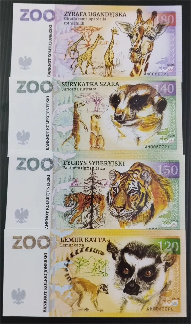ZOOLAR - FANTASY 4 x DIFFERENT NOTE SET - UNC MINT CONDITION - 1