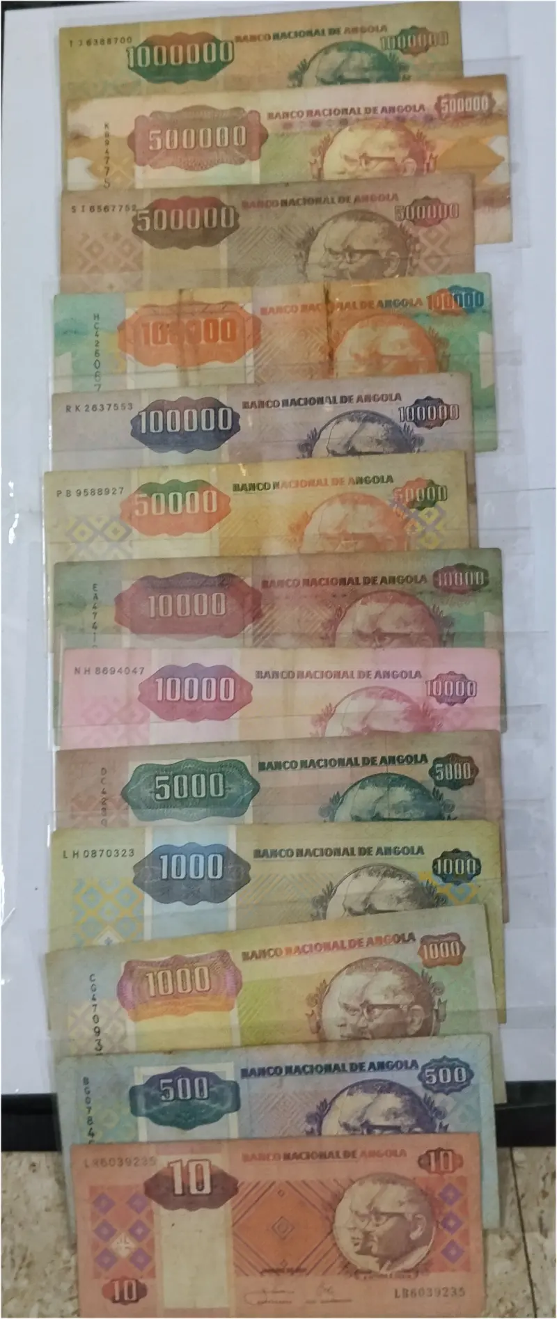 ANGOLA - 13 x DIFFERENT NOTES SET - USED CONDITION  - 1