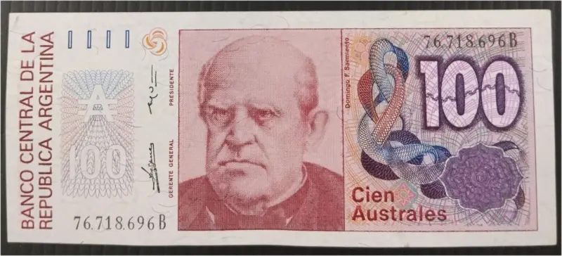 ARGENTINA - 100 AUSTRALES  - UNC MINT CONDITION (1985 & 1990) - 1