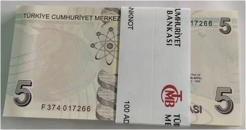 TURKEY - 5 LIRA BUNDLE - GEM UNC MINT CONDITION - 1