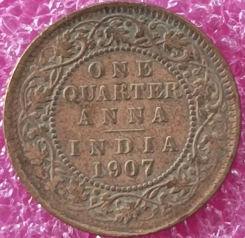 King Edward VII -   One Quarter Anna ( 1/4 Anna ) Coin  ( 1903 - 1910 ) British India - 100