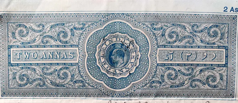 BRITISH INDIA - KING EDWARD VII ( KE VII ) - 2 Annas  - Stamp Paper , Revenue , Fiscal , Court Fee - 1