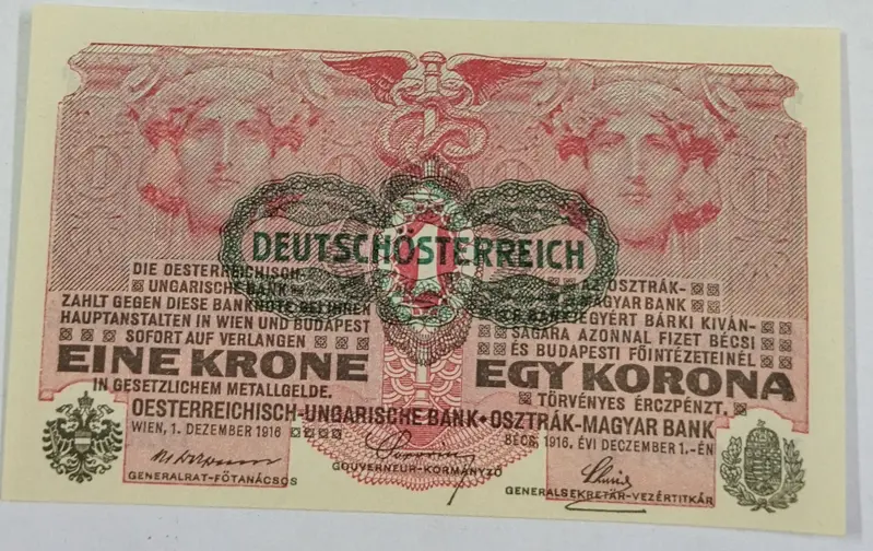 AUSTRIA - GERMAN - 1 KRONE  - UNC & MINT CONDITION (1916) - 1