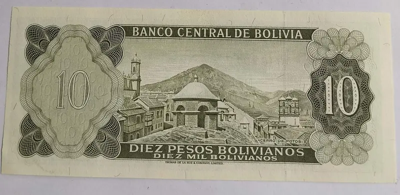 BOLIVIA - 10 PESOS - UNC & MINT CONDITION (1962) - 1