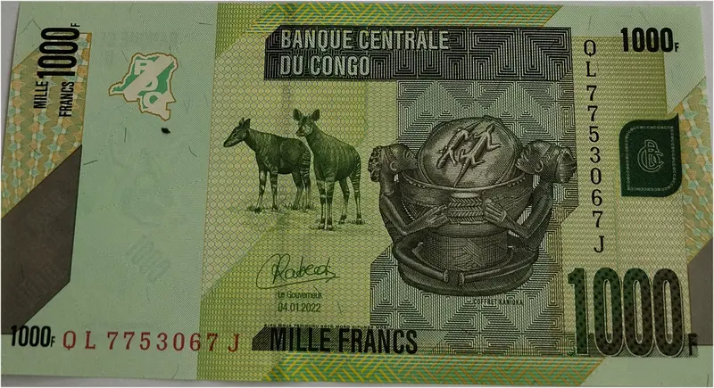 CONGO - 1000 FRANCS - UNC & MINT CONDITION  - 1