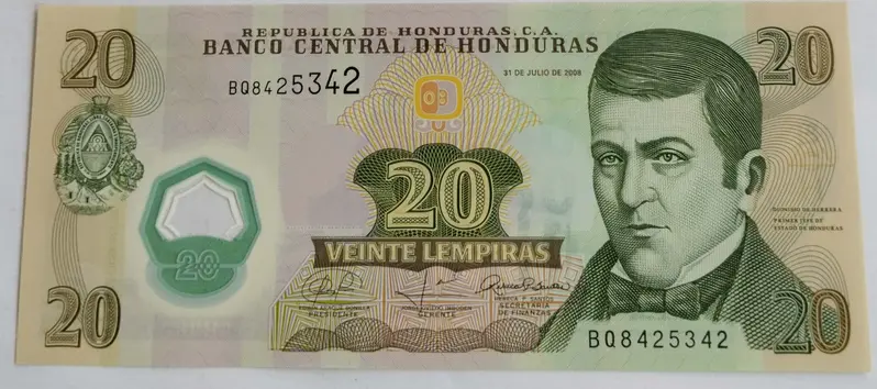 HONDURAS - 20 LEMPIRAS POLYMER NOTE - UNC & MINT CONDITION - 1