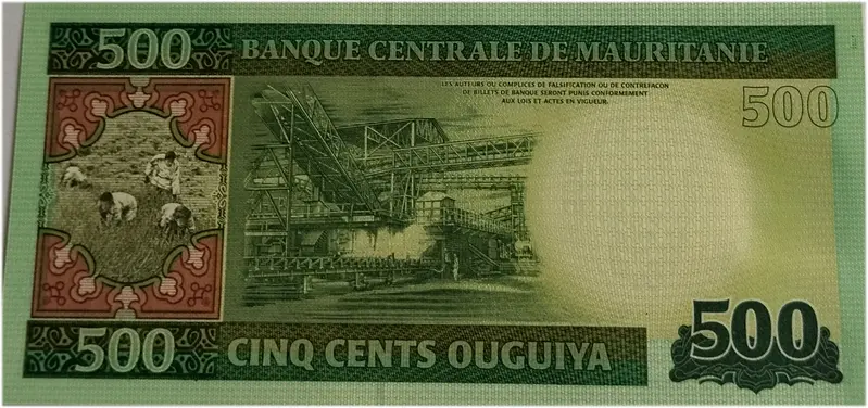 MAURITANIA - 500 OUGUIYA  (GREEN) - UNC & MINT CONDITION (2013) - 1